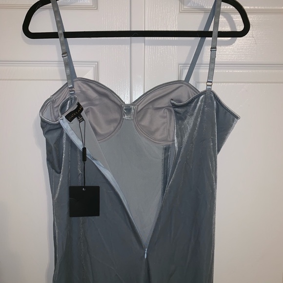 JLUXLABEL Dresses Nwt Jluxlabel Powder Blue Velvet Bustier Dress